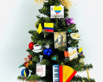 Colombia / Colombian Themed 18" Christmas Tree