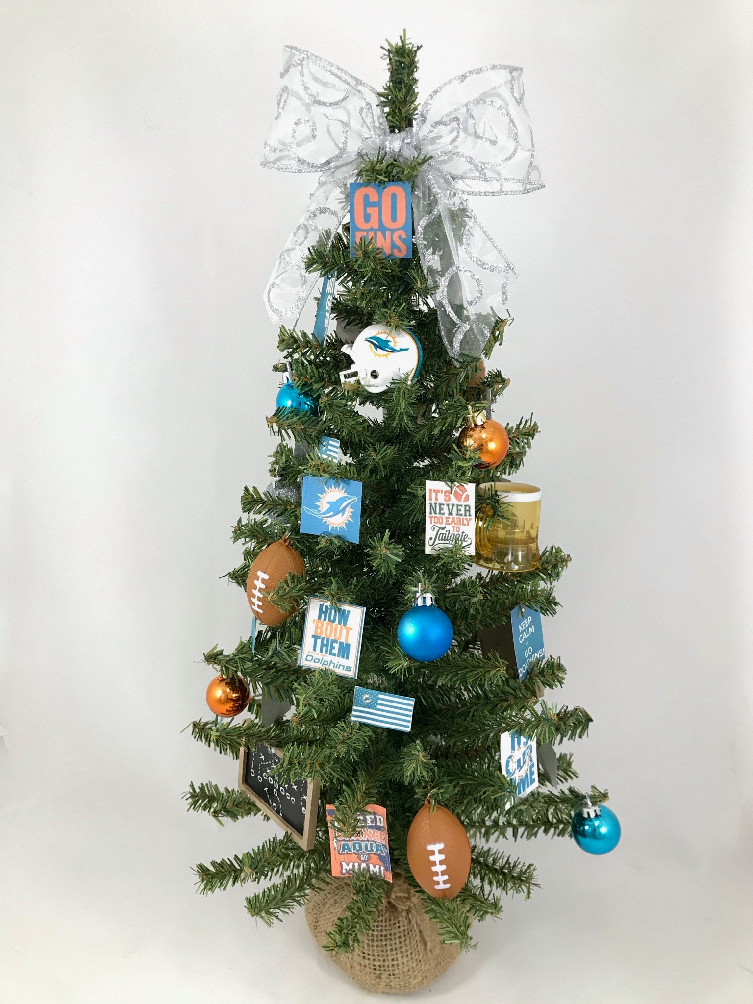 Large Miami Dolphins Football Themed Christmas Tree Etsy