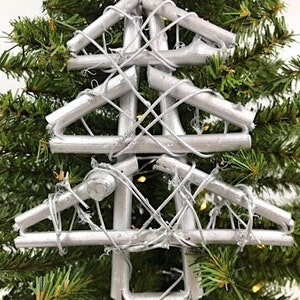 Rustic Natural Rattan and Vine 8&quot; Christmas Tree Ornament
