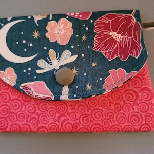 Cartera de tela minimalista para mujer con diseño de abeja, flor y luna boho, billetera pequeña, tarjetero para efectivo y tarjetas de regalo