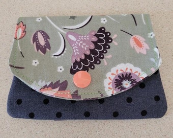 Fabric by Ali Brookes mini wallet credit card holder 3 slot FREE SHIP