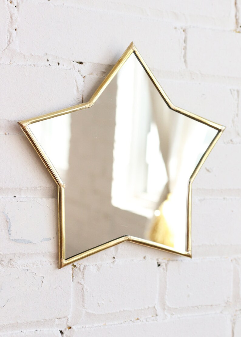 Handmade Star Mirror Gold Brass SMALL DEFECTS Etsy