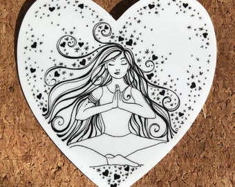 3" Die Cut Sticker - Meditate Love - decal