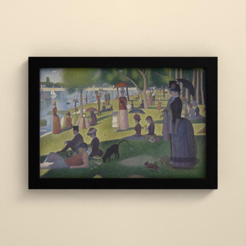 Ein Sonntag auf La Grande Jatte - Georges Seurat | Kunstdruck gerahmt 20x30 cm ohne Passepartout, Gold/Schwarz, Perspex oder Premium-Glas image 8
