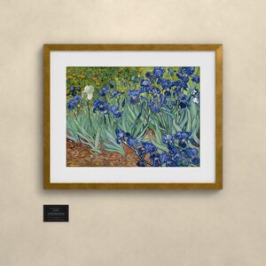 Schwertlilien - Vincent van Gogh | Gerahmter Kunstdruck 76x102 cm mit Passepartout, Gold oder Schwarz, Perspex oder Premium-Glas image 1