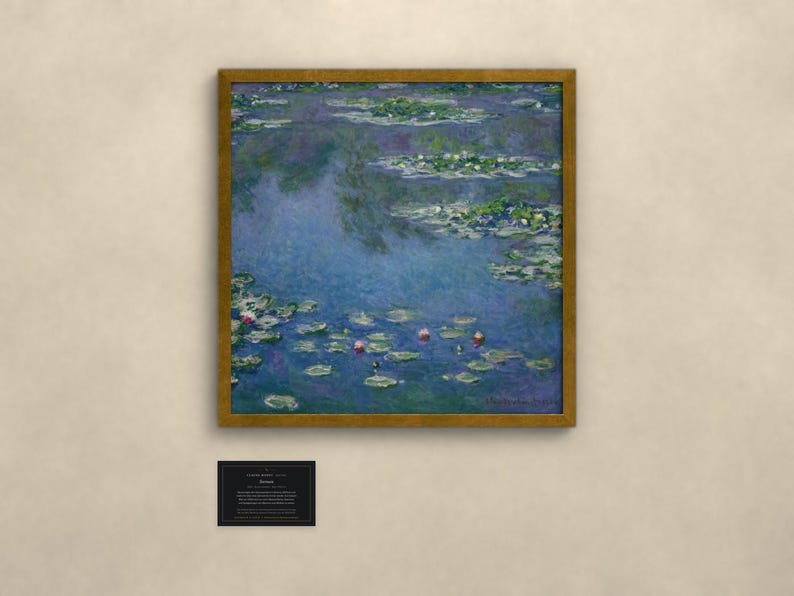 Seerosen 1906 - Claude Monet | Gerahmter Kunstdruck 50x50 cm ohne Passepartout, Gold oder Schwarz, Perspex oder Premium-Glas bild 1