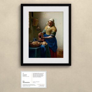 Das Milchmädchen - Johannes Vermeer | Gerahmter Kunstdruck 25x30 cm mit Passepartout, Gold oder Schwarz, Premium-Glas image 4