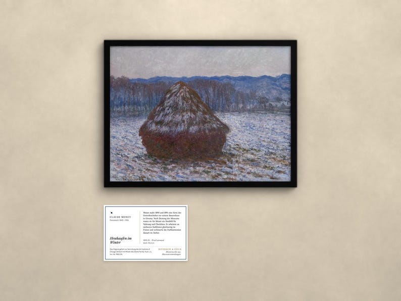 Heuhaufen - Claude Monet | Gerahmter Kunstdruck 20x30 cm ohne Passepartout, Gold oder Schwarz, Perspex oder Premium-Glas image 4