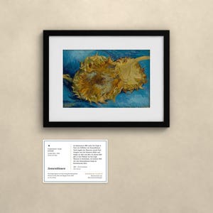Sonnenblumen 1887 - Vincent van Gogh | Gerahmter Kunstdruck 20x25 cm mit Passepartout, Gold oder Schwarz, Perspex oder Premium-Glas image 4