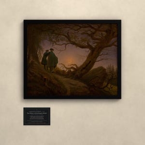 Zwei Männer in Betrachtung des Mondes - Caspar David Friedrich | Kunstdruck gerahmt 40x50 cm ohne Passepartout, Gold/Schwarz image 3