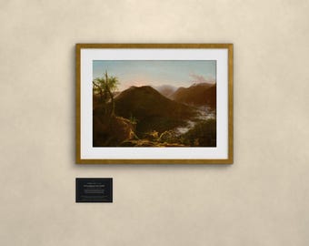 Sonnenaufgang in den Catskills - Thomas Cole | Gerahmter Kunstdruck 45x60 cm mit Passepartout, Gold oder Schwarz, Perspex oder Premium-Glas