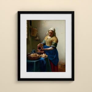 Das Milchmädchen - Johannes Vermeer | Gerahmter Kunstdruck 25x30 cm mit Passepartout, Gold oder Schwarz, Premium-Glas image 8