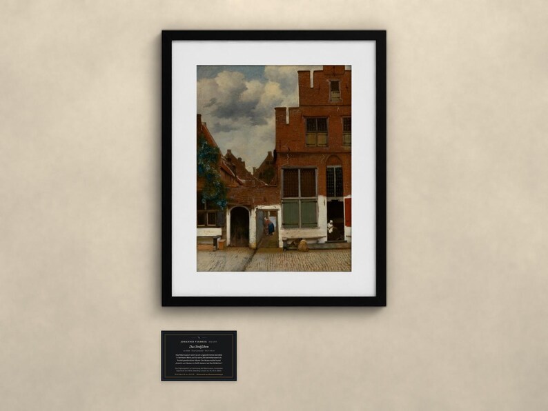 Das Sträßchen - Johannes Vermeer | Gerahmter Kunstdruck 40x50 cm mit Passepartout, Gold oder Schwarz, Perspex oder Premium-Glas image 3