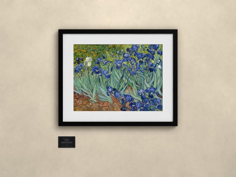 Schwertlilien - Vincent van Gogh | Gerahmter Kunstdruck 76x102 cm mit Passepartout, Gold oder Schwarz, Perspex oder Premium-Glas image 3