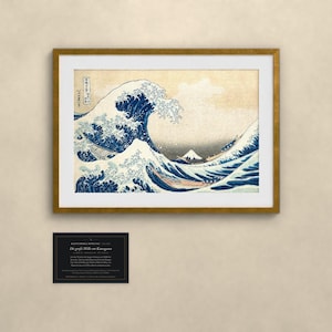 Die große Welle vor Kanagawa - Hokusai | Gerahmter Kunstdruck 30x40 cm mit Passepartout, Gold oder Schwarz, Perspex oder Premium-Glas Bild 1