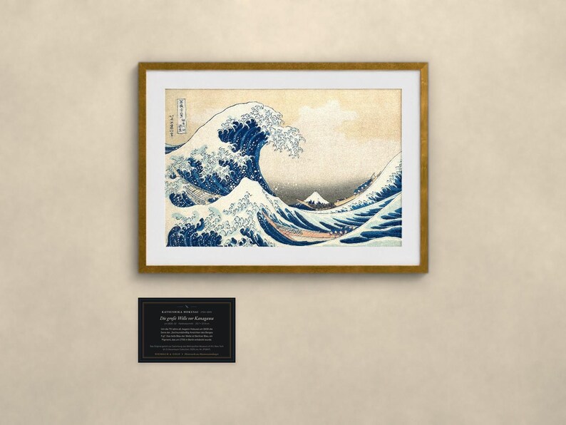 Die große Welle vor Kanagawa - Hokusai | Gerahmter Kunstdruck 30x40 cm mit Passepartout, Gold oder Schwarz, Perspex oder Premium-Glas Bild 1