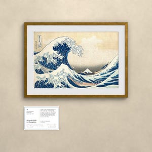 Die große Welle vor Kanagawa - Hokusai | Gerahmter Kunstdruck 30x40 cm mit Passepartout, Gold oder Schwarz, Perspex oder Premium-Glas Bild 2