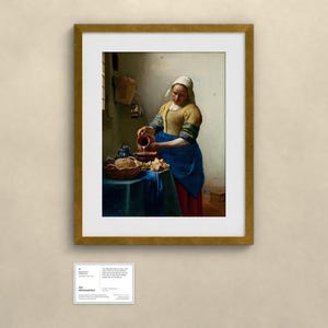 Das Milchmädchen - Johannes Vermeer | Gerahmter Kunstdruck 40x50 cm mit Passepartout, Gold oder Schwarz, Perspex oder Premium-Glas image 2
