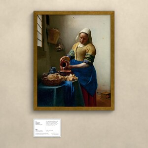 Das Milchmädchen - Johannes Vermeer | Gerahmter Kunstdruck 40x50 cm ohne Passepartout, Gold oder Schwarz, Perspex oder Premium-Glas image 2