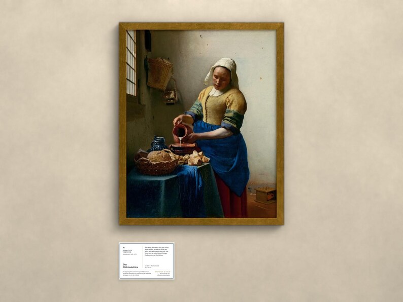 Das Milchmädchen - Johannes Vermeer | Gerahmter Kunstdruck 40x50 cm ohne Passepartout, Gold oder Schwarz, Perspex oder Premium-Glas image 2