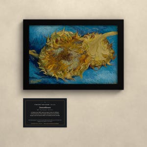 Sonnenblumen 1887 - Vincent van Gogh | Gerahmter Kunstdruck 20x30 cm ohne Passepartout, Gold oder Schwarz, Perspex oder Premium-Glas imagen 3