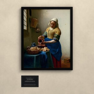 Das Milchmädchen - Johannes Vermeer | Gerahmter Kunstdruck 40x50 cm ohne Passepartout, Gold oder Schwarz, Perspex oder Premium-Glas image 3