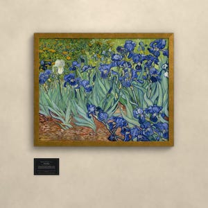 Schwertlilien - Vincent van Gogh | Gerahmter Kunstdruck 60x80 cm ohne Passepartout, Gold oder Schwarz, Perspex oder Premium-Glas imagen 1