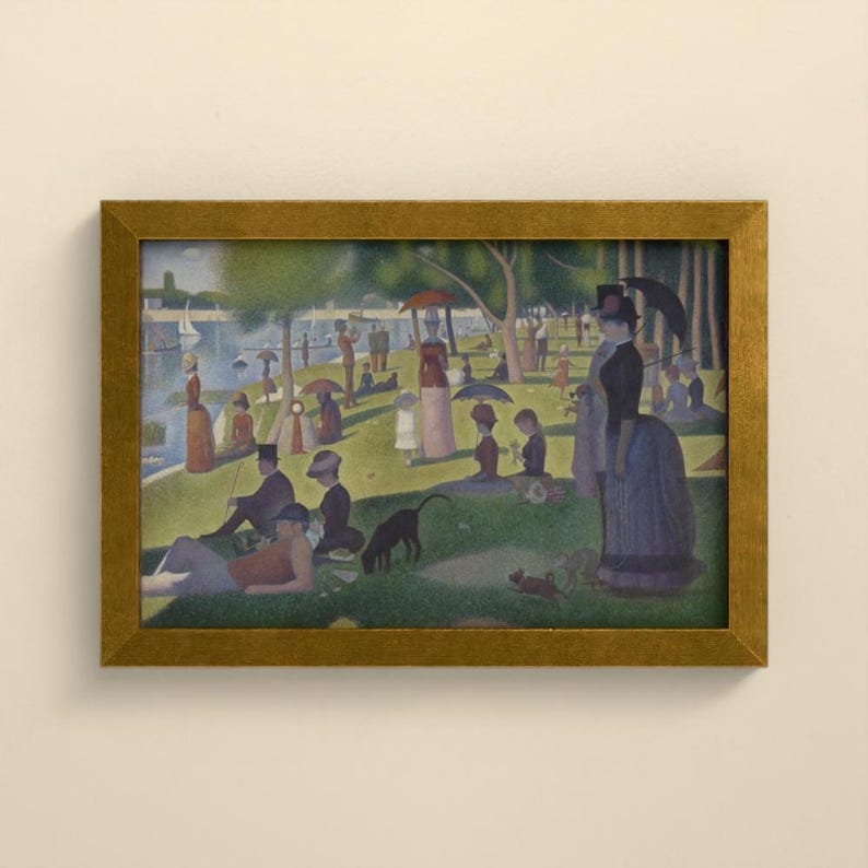 Ein Sonntag auf La Grande Jatte - Georges Seurat | Kunstdruck gerahmt 20x30 cm ohne Passepartout, Gold/Schwarz, Perspex oder Premium-Glas image 5