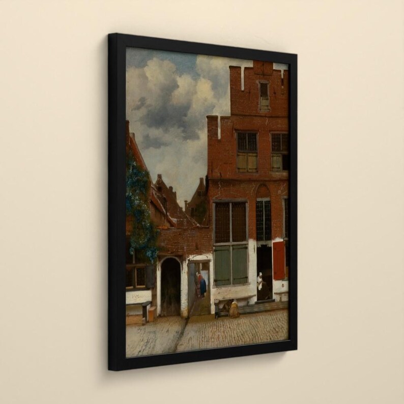 Das Sträßchen - Johannes Vermeer | Gerahmter Kunstdruck 60x76 cm ohne Passepartout, Gold oder Schwarz, Perspex image 9