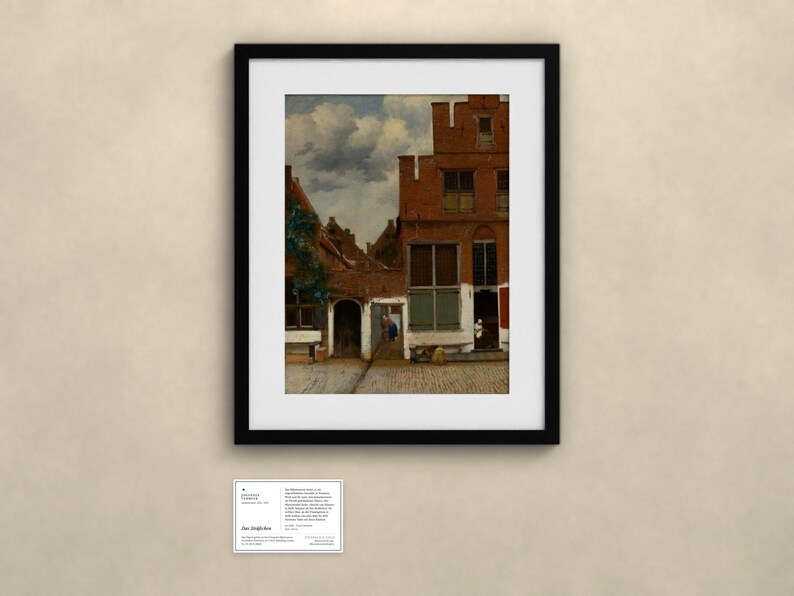 Das Sträßchen - Johannes Vermeer | Gerahmter Kunstdruck 40x50 cm mit Passepartout, Gold oder Schwarz, Perspex oder Premium-Glas image 4