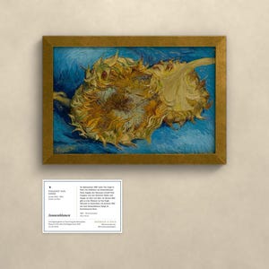 Sonnenblumen 1887 - Vincent van Gogh | Gerahmter Kunstdruck 20x30 cm ohne Passepartout, Gold oder Schwarz, Perspex oder Premium-Glas imagen 2