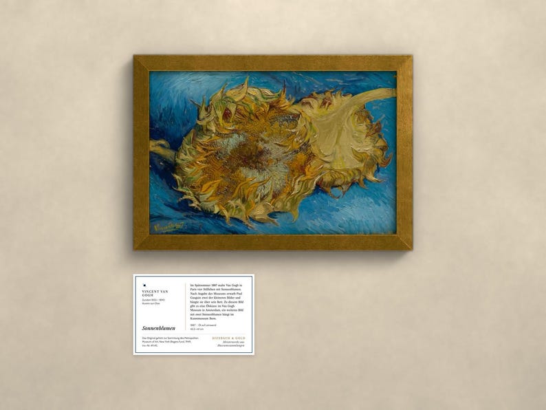 Sonnenblumen 1887 - Vincent van Gogh | Gerahmter Kunstdruck 20x30 cm ohne Passepartout, Gold oder Schwarz, Perspex oder Premium-Glas imagen 2