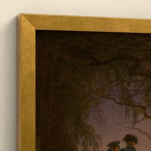 Zwei Männer in Betrachtung des Mondes - Caspar David Friedrich | Kunstdruck gerahmt 40x50 cm ohne Passepartout, Gold/Schwarz image 7