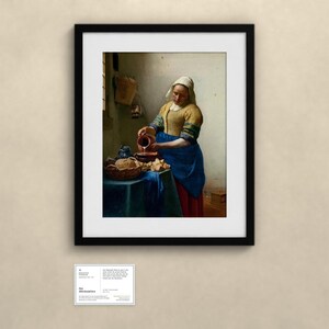 Das Milchmädchen - Johannes Vermeer | Gerahmter Kunstdruck 40x50 cm mit Passepartout, Gold oder Schwarz, Perspex oder Premium-Glas image 4