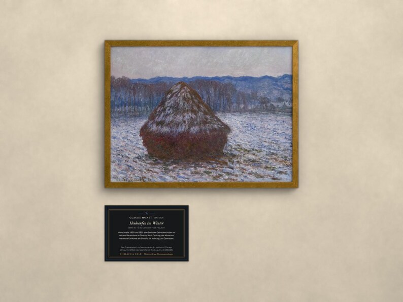 Heuhaufen - Claude Monet | Gerahmter Kunstdruck 20x30 cm ohne Passepartout, Gold oder Schwarz, Perspex oder Premium-Glas image 1