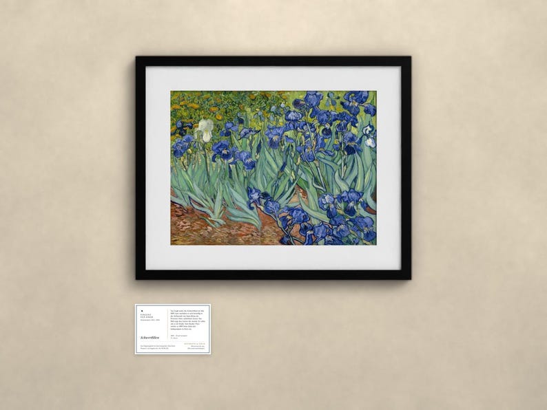 Schwertlilien - Vincent van Gogh | Gerahmter Kunstdruck 40x50 cm mit Passepartout, Gold oder Schwarz, Perspex oder Premium-Glas image 4
