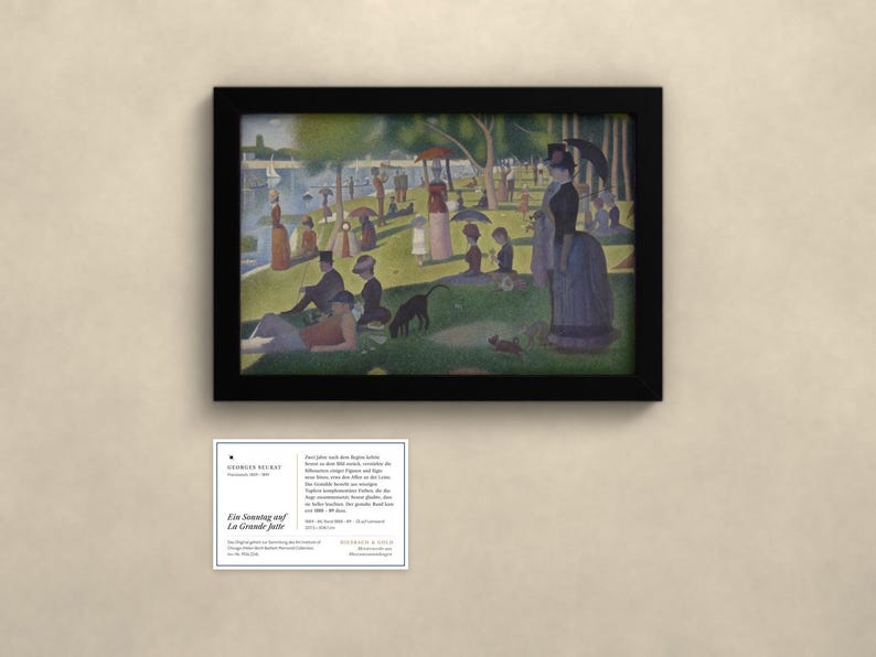 Ein Sonntag auf La Grande Jatte - Georges Seurat | Kunstdruck gerahmt 20x30 cm ohne Passepartout, Gold/Schwarz, Perspex oder Premium-Glas image 4