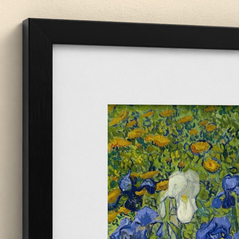 Schwertlilien - Vincent van Gogh | Gerahmter Kunstdruck 40x50 cm mit Passepartout, Gold oder Schwarz, Perspex oder Premium-Glas image 10