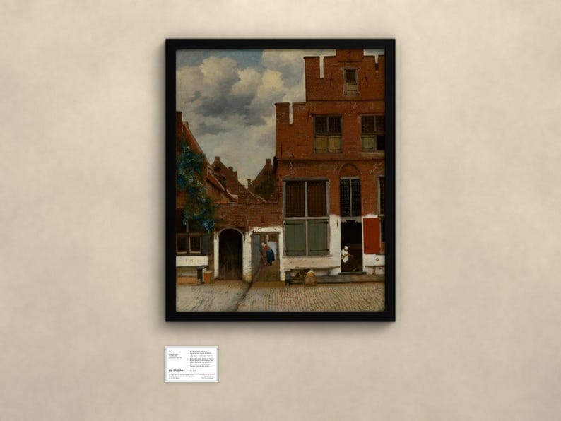 Das Sträßchen - Johannes Vermeer | Gerahmter Kunstdruck 60x76 cm ohne Passepartout, Gold oder Schwarz, Perspex image 4