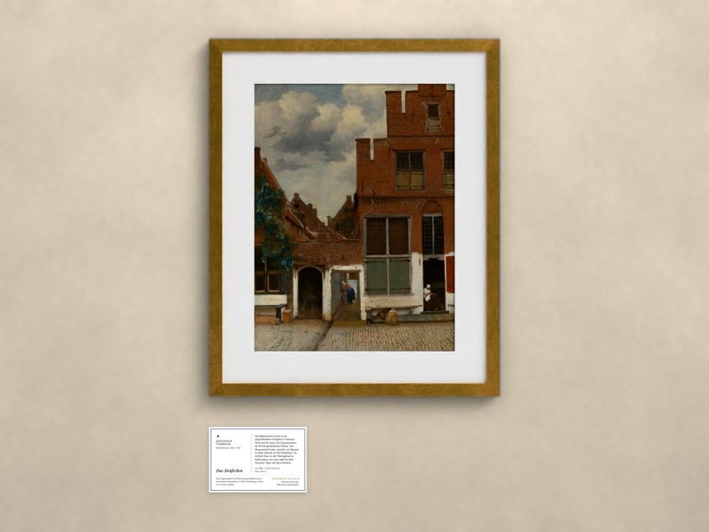 Das Sträßchen - Johannes Vermeer | Gerahmter Kunstdruck 40x50 cm mit Passepartout, Gold oder Schwarz, Perspex oder Premium-Glas image 2