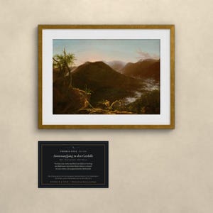 Sonnenaufgang in den Catskills - Thomas Cole | Gerahmter Kunstdruck 20x25 cm mit Passepartout, Gold oder Schwarz, Perspex oder Premium-Glas