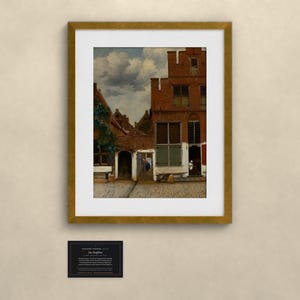 Das Sträßchen - Johannes Vermeer | Gerahmter Kunstdruck 40x50 cm mit Passepartout, Gold oder Schwarz, Perspex oder Premium-Glas image 1