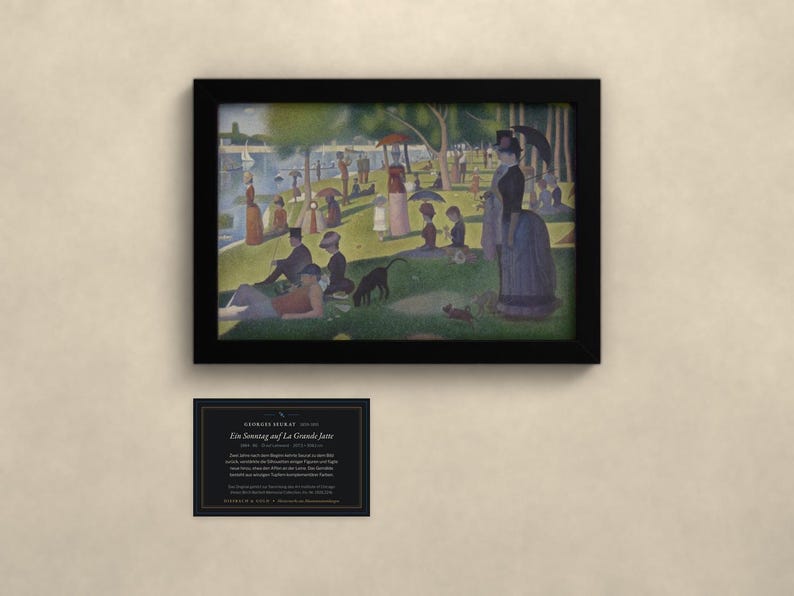 Ein Sonntag auf La Grande Jatte - Georges Seurat | Kunstdruck gerahmt 20x30 cm ohne Passepartout, Gold/Schwarz, Perspex oder Premium-Glas image 3