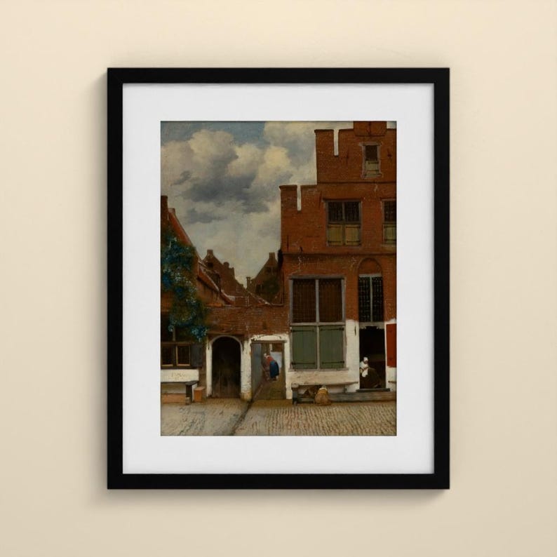 Das Sträßchen - Johannes Vermeer | Gerahmter Kunstdruck 40x50 cm mit Passepartout, Gold oder Schwarz, Perspex oder Premium-Glas image 8