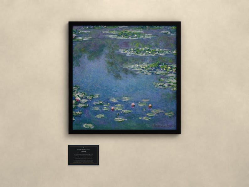 Seerosen 1906 - Claude Monet | Gerahmter Kunstdruck 50x50 cm ohne Passepartout, Gold oder Schwarz, Perspex oder Premium-Glas bild 3