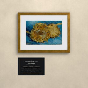 Sonnenblumen 1887 - Vincent van Gogh | Gerahmter Kunstdruck 20x25 cm mit Passepartout, Gold oder Schwarz, Perspex oder Premium-Glas image 1