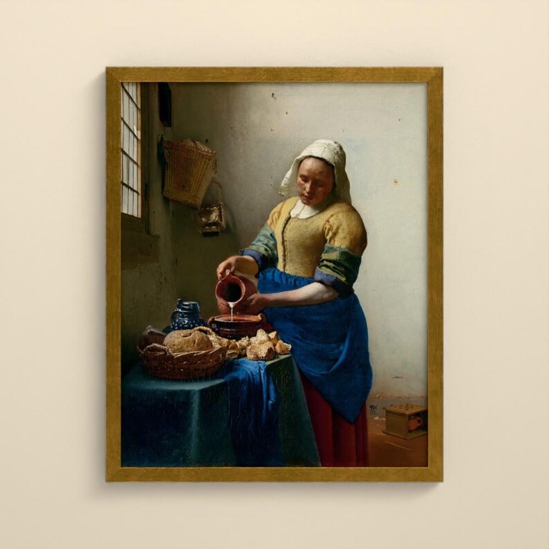 Das Milchmädchen - Johannes Vermeer | Gerahmter Kunstdruck 40x50 cm ohne Passepartout, Gold oder Schwarz, Perspex oder Premium-Glas image 5
