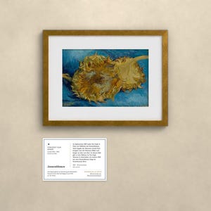 Sonnenblumen 1887 - Vincent van Gogh | Gerahmter Kunstdruck 20x25 cm mit Passepartout, Gold oder Schwarz, Perspex oder Premium-Glas image 2
