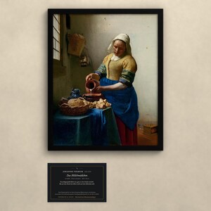 Das Milchmädchen - Johannes Vermeer | Gerahmter Kunstdruck 25x30 cm ohne Passepartout, Gold oder Schwarz, Premium-Glas image 3