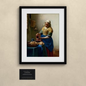 Das Milchmädchen - Johannes Vermeer | Gerahmter Kunstdruck 40x50 cm mit Passepartout, Gold oder Schwarz, Perspex oder Premium-Glas image 3
